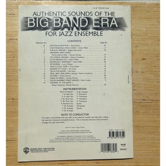 Lot of 2 Big Band Era for Jazz Ensemble Music Books B Flat Tenor Sax - Picture 3 of 5